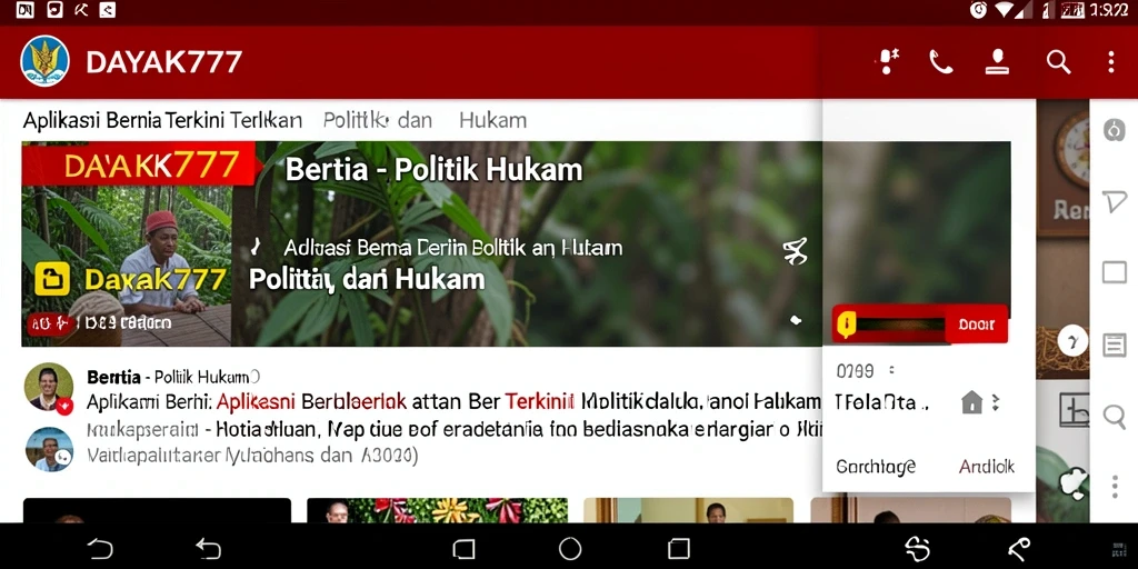 Antarmuka pengguna aplikasi DAYAK777 yang menarik dan informatif.