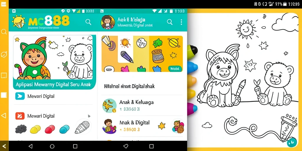 Tampilan antarmuka MC888 dengan fungsi Mewarnai Digital yang interaktif.