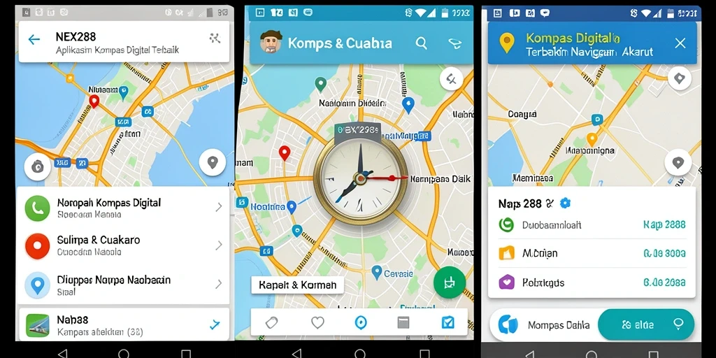 Antarmuka aplikasi Kompas Digital NEX288 yang informatif dan mudah dipahami.