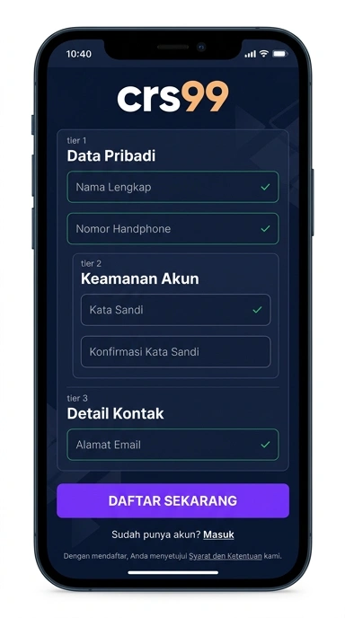 Registrasi Akun Baru crs99 untuk Pengguna Android